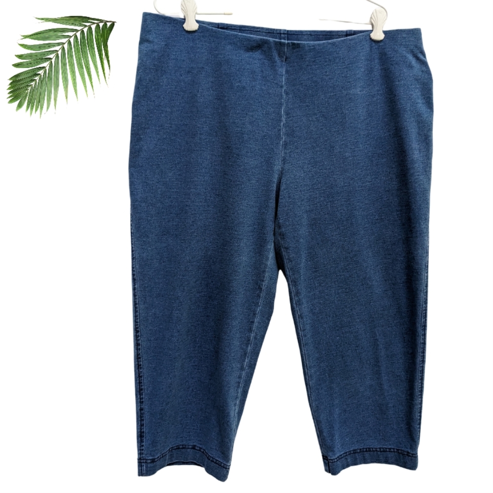 J. Jill Pants Women's Pure Jill Indigo Slim Cropped Jeans Pull On Petite Large